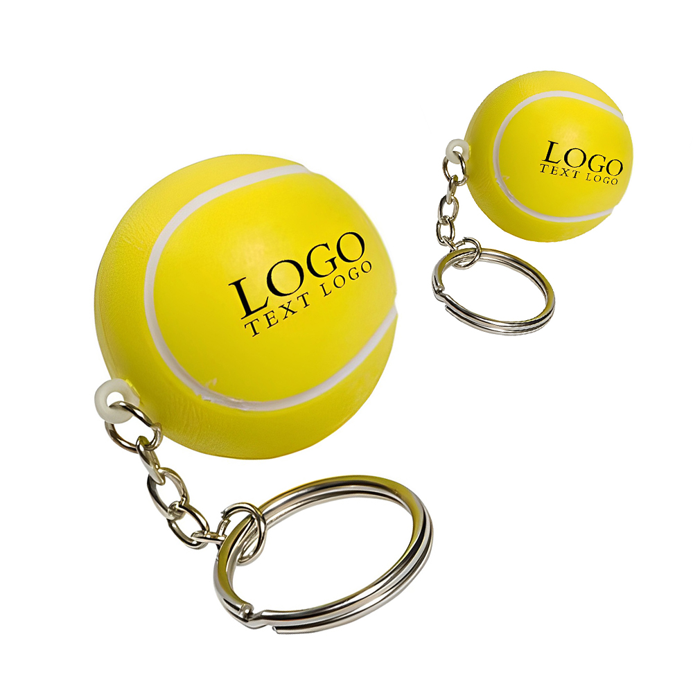 Tennis Ball Stress Reliever Key Chain With Logo-Group