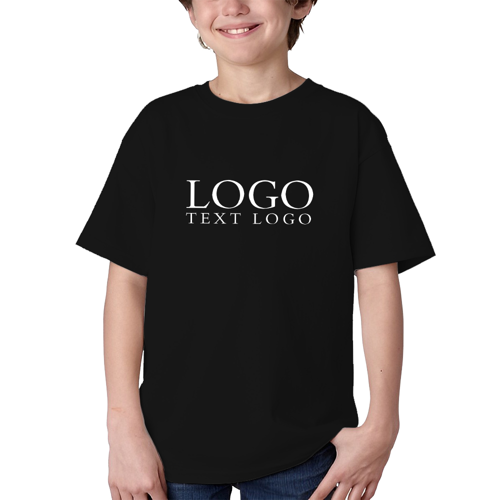 Black Ultra Cotton Youth T-Shirt With Logo