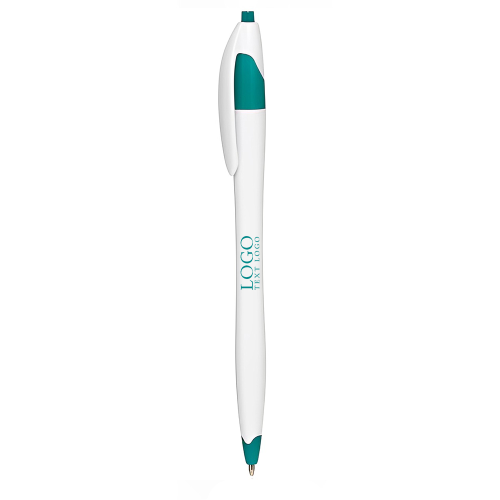 Teal Derby Ballpoint Pen With Logo