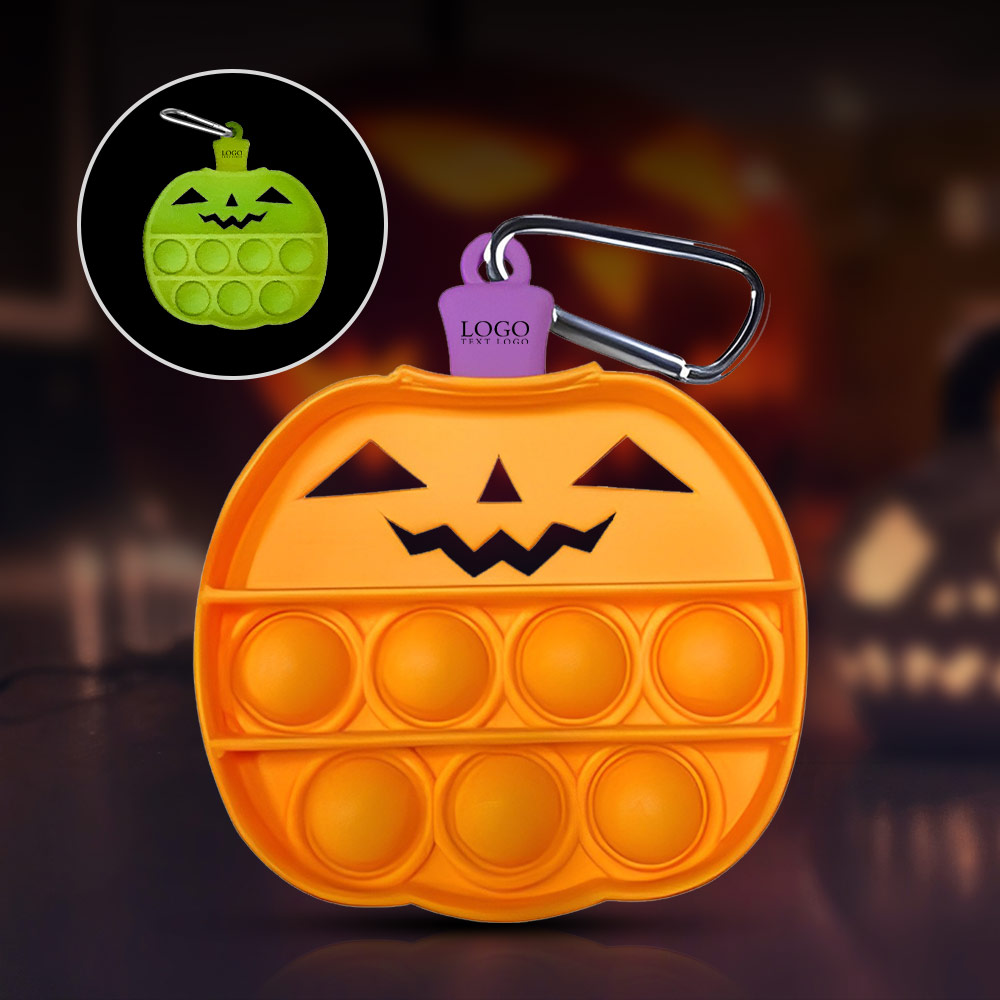 Pumpkin Push Pop Bubble Toy Keychain