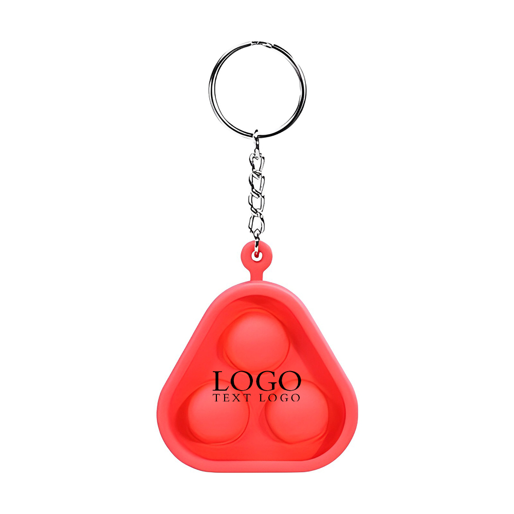 Silicone Triangular Key Chain Logo Red
