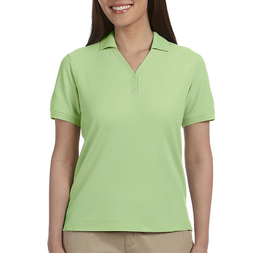 Devon & Jones Ladies' Y-Collar Short-Sleeve Polo Shirt Lime Front