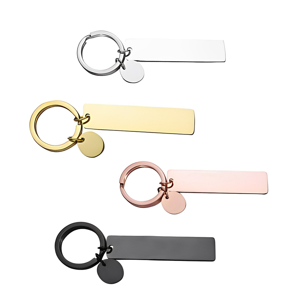 Stainless Steel Rectangle Keychain Group