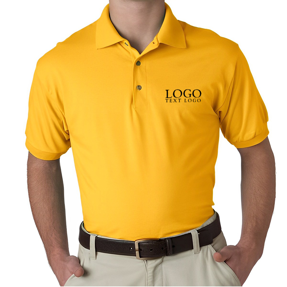 Printed Gildan Adult Jersey Sports Shirt Gold With Logo