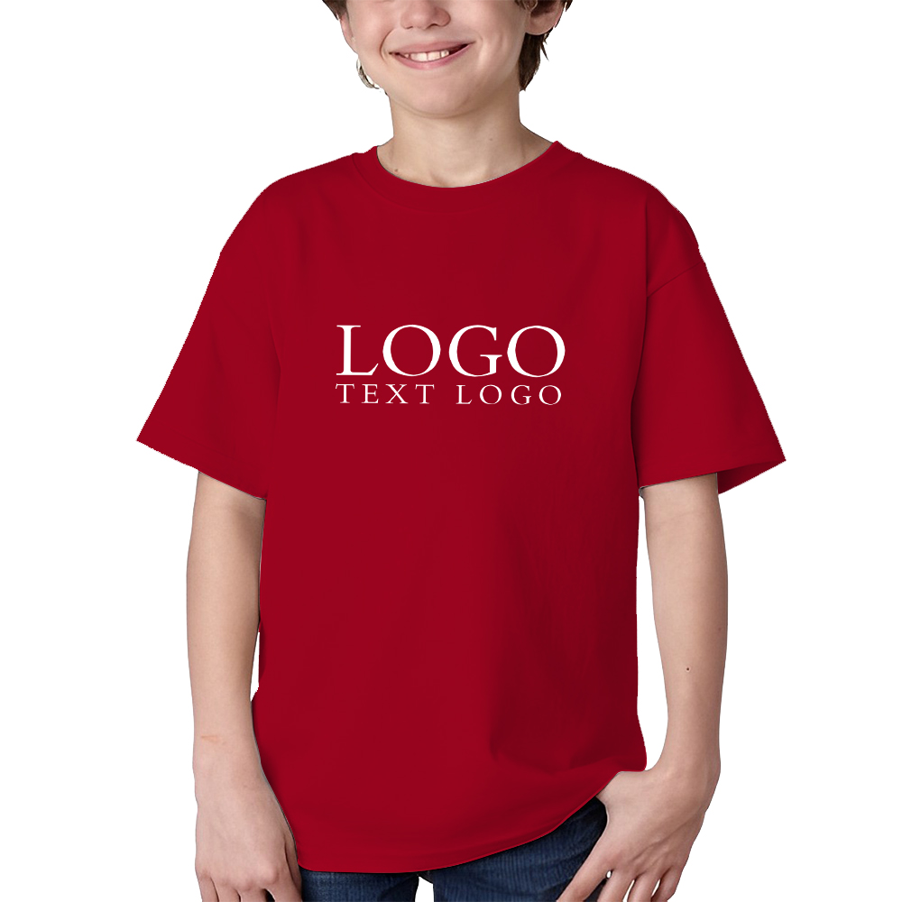 Red Ultra Cotton Youth T-Shirt With Logo
