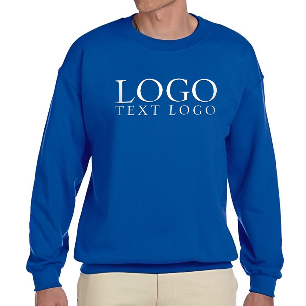 Marketing Gildan Heavy Blend Crewneck Sweatshirts Royal Blue With Logo