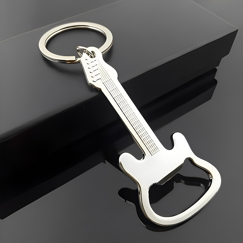 Guitar Shape Bottle Opener Keychain