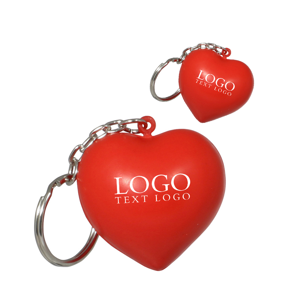 Valentine Heart Stress Reliever Key Chain With Logo-Group