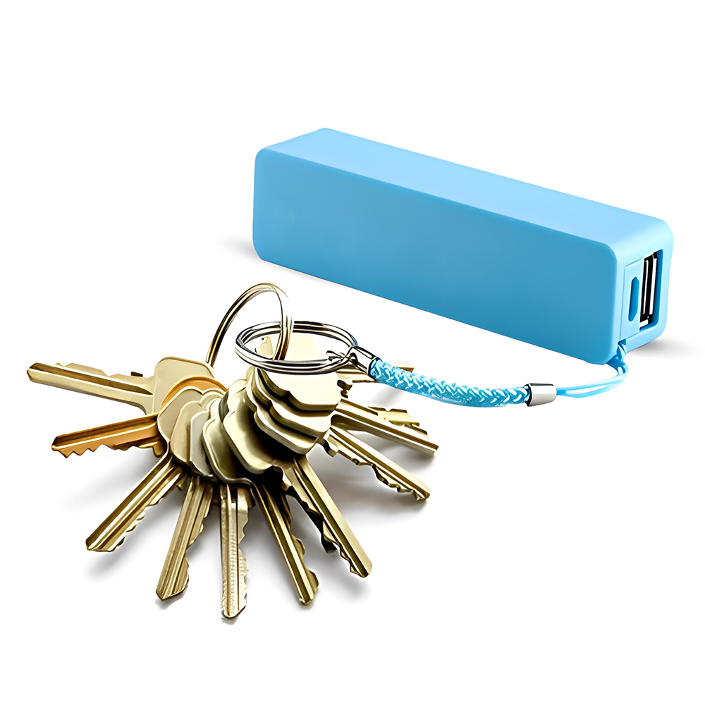 Power Bank with Keychain Blue