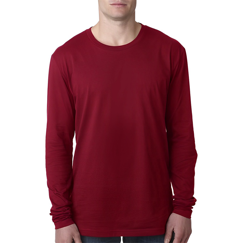Next Level Men's Cotton Long-Sleeve Adult T-Shirt Cardinal