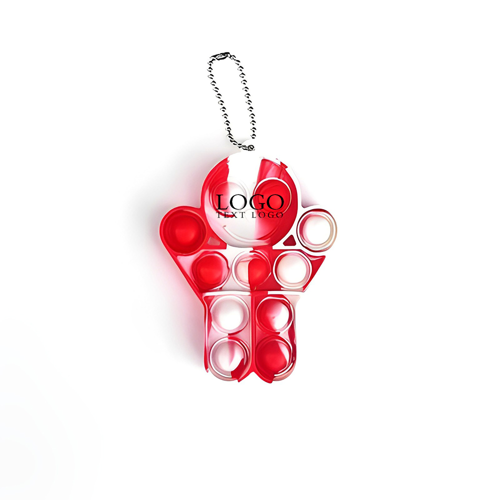 Human Shaped Keychain Logo Red