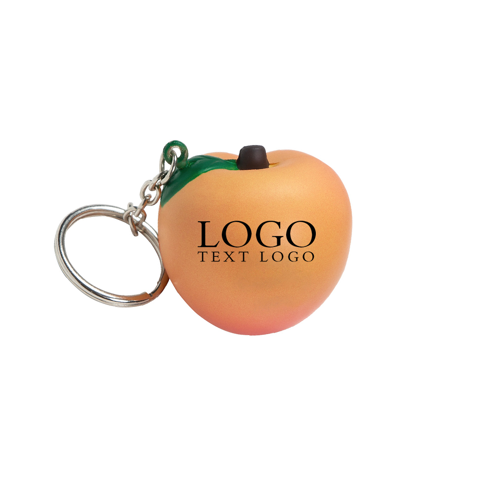 Peach Stress Reliever Key Chain With Logo