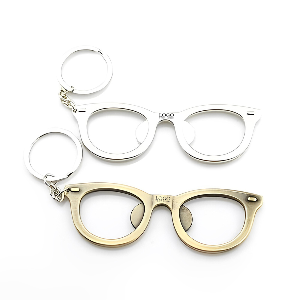 Glasses Shaped Metal Keychains Group