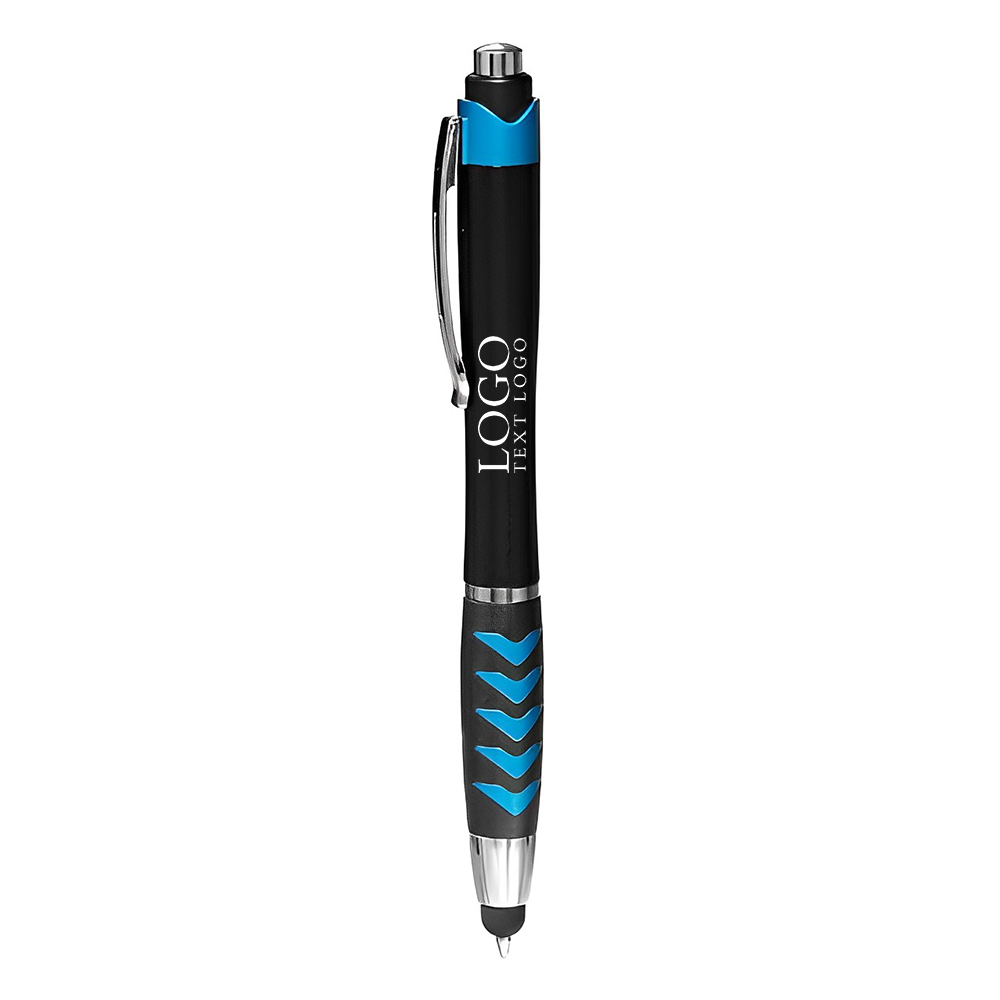 Blue Plastic Arrow Stylus Pen With Logo