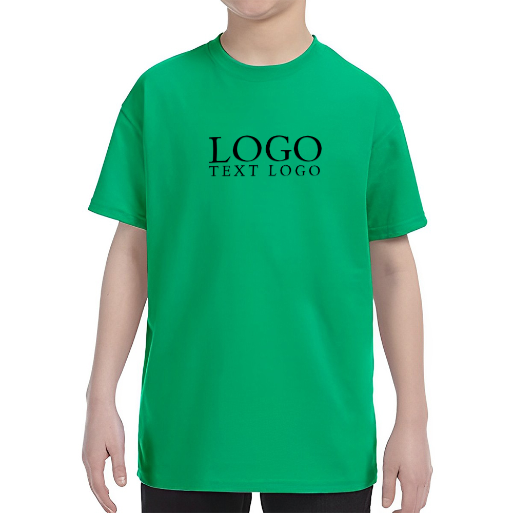 Custom Gildan Heavy Cotton Youth T-shirts Irish Green With Logo