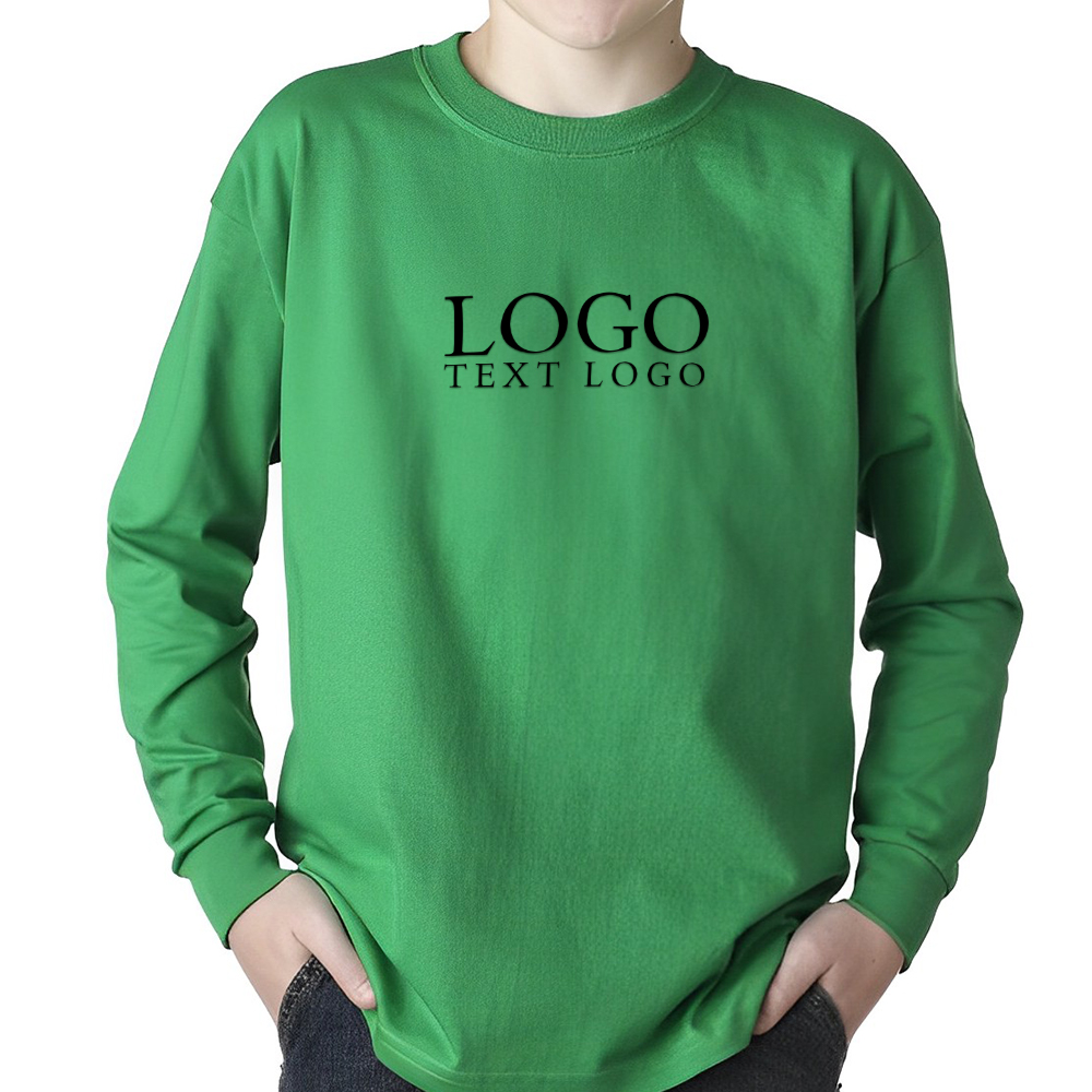 Custom Gildan Ultra Cotton Youth T-shirts Irish Green With Logo