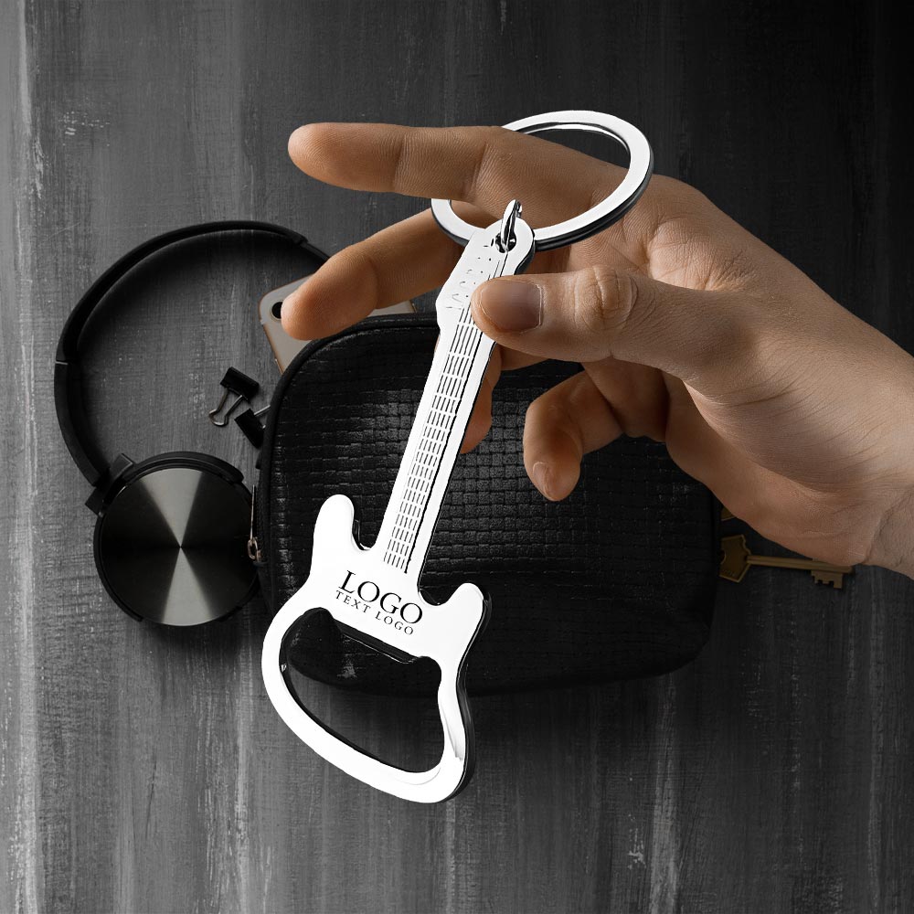 Guitar Shape Bottle Opener Keychain