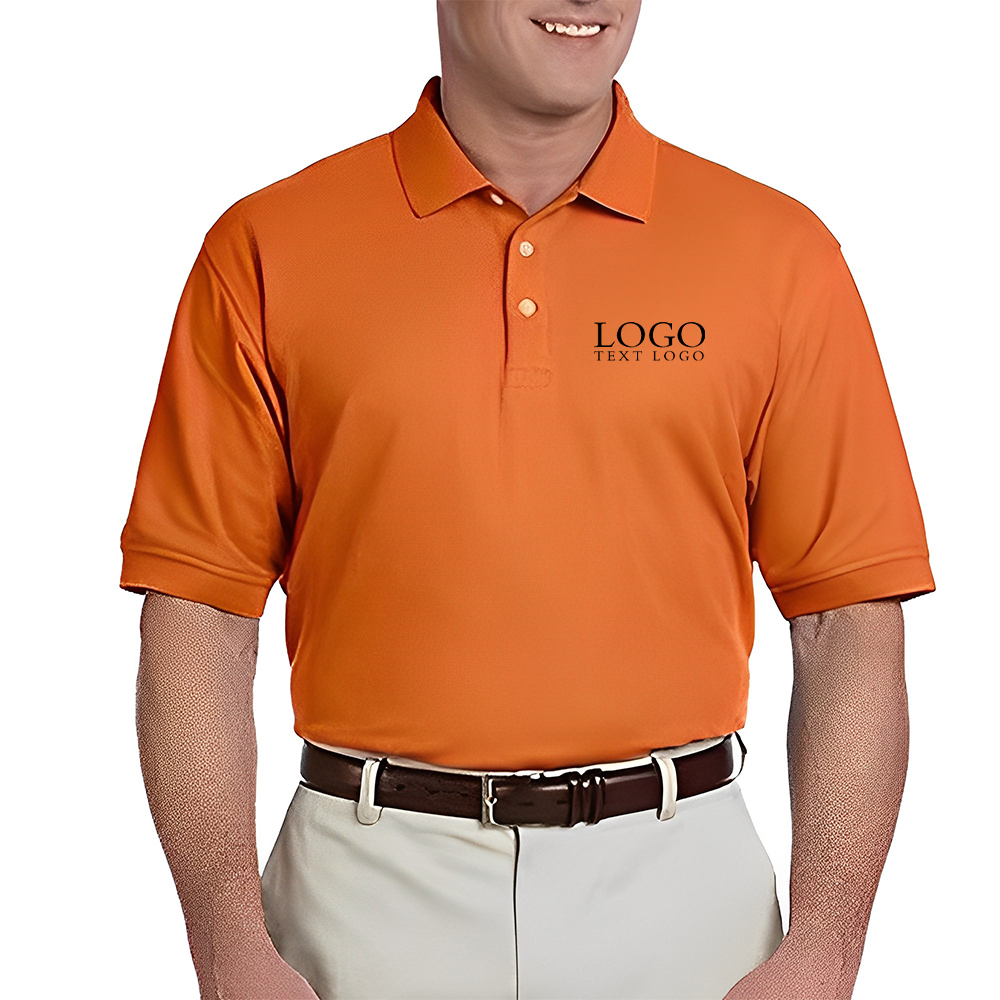 Orange Men's Short-Sleeve Polo Shirt With Logo