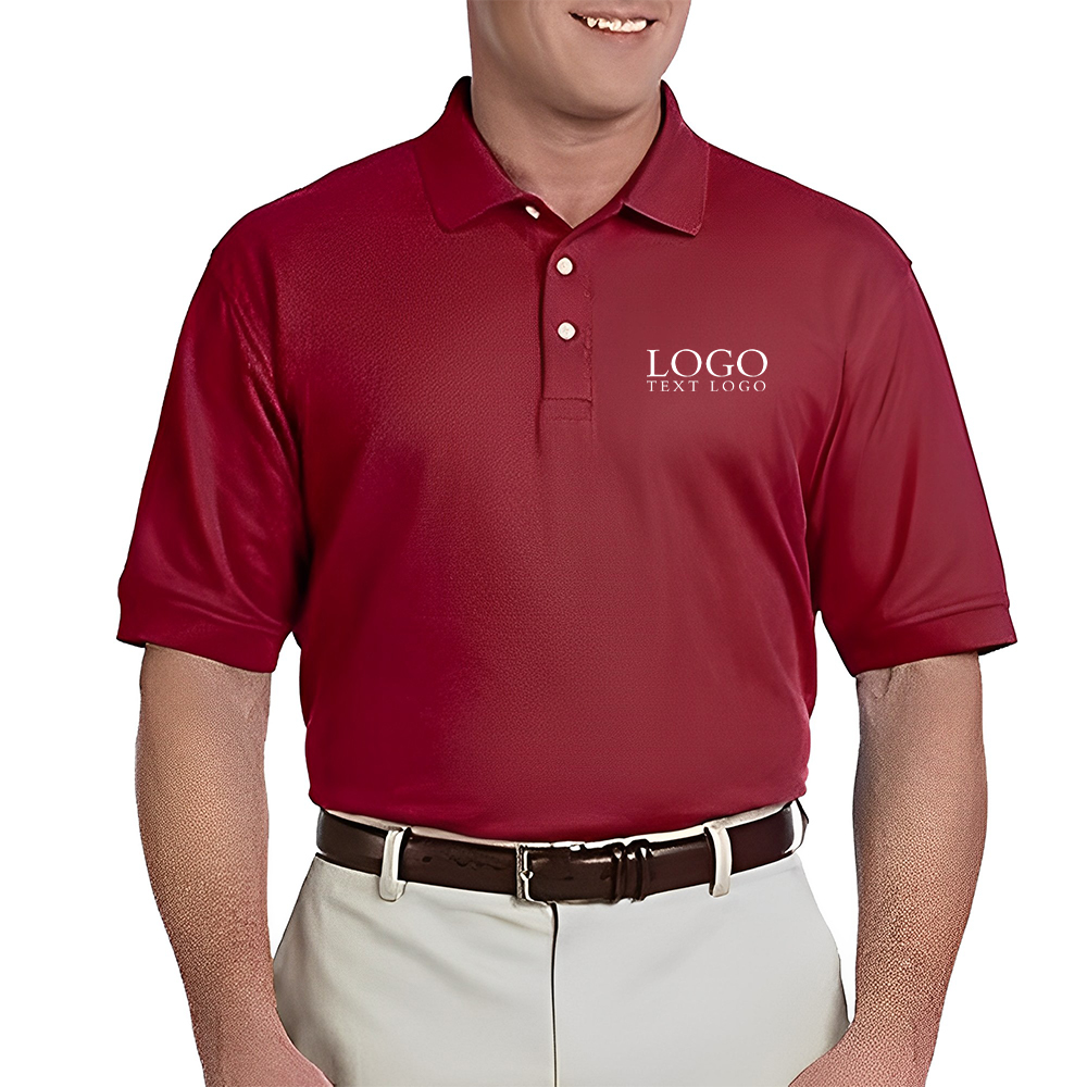 Red Men's Short-Sleeve Polo Shirt With Logo