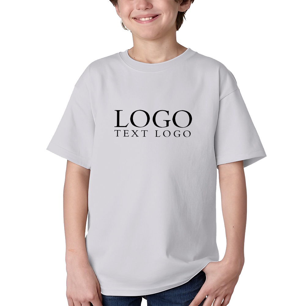 Gray Ultra Cotton Youth T-Shirt With Logo
