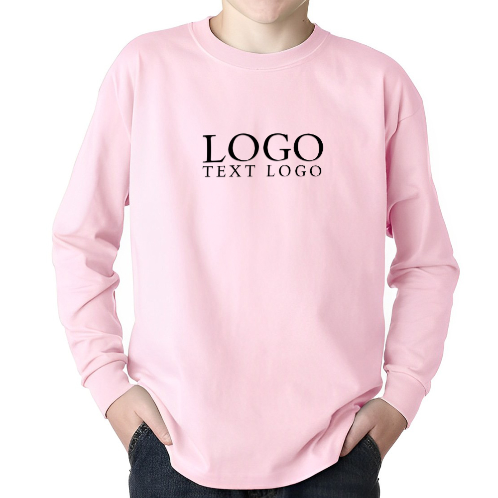 Custom Gildan Ultra Cotton Youth T-shirts Light Pink With Logo