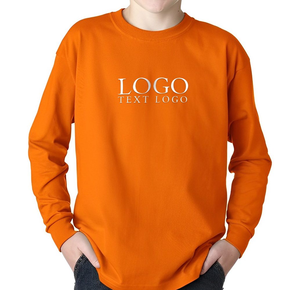 Custom Gildan Ultra Cotton Youth T-shirts Orange With Logo