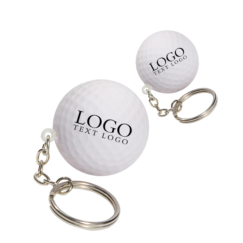 Golf Ball Stress Reliever Key Chain With Logo-Group
