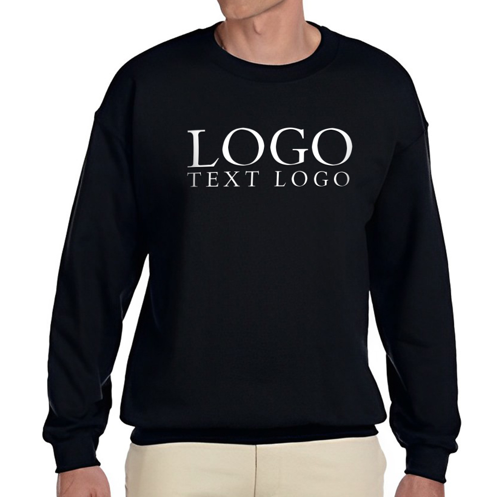 Marketing Gildan Heavy Blend Crewneck Sweatshirts Black With Logo