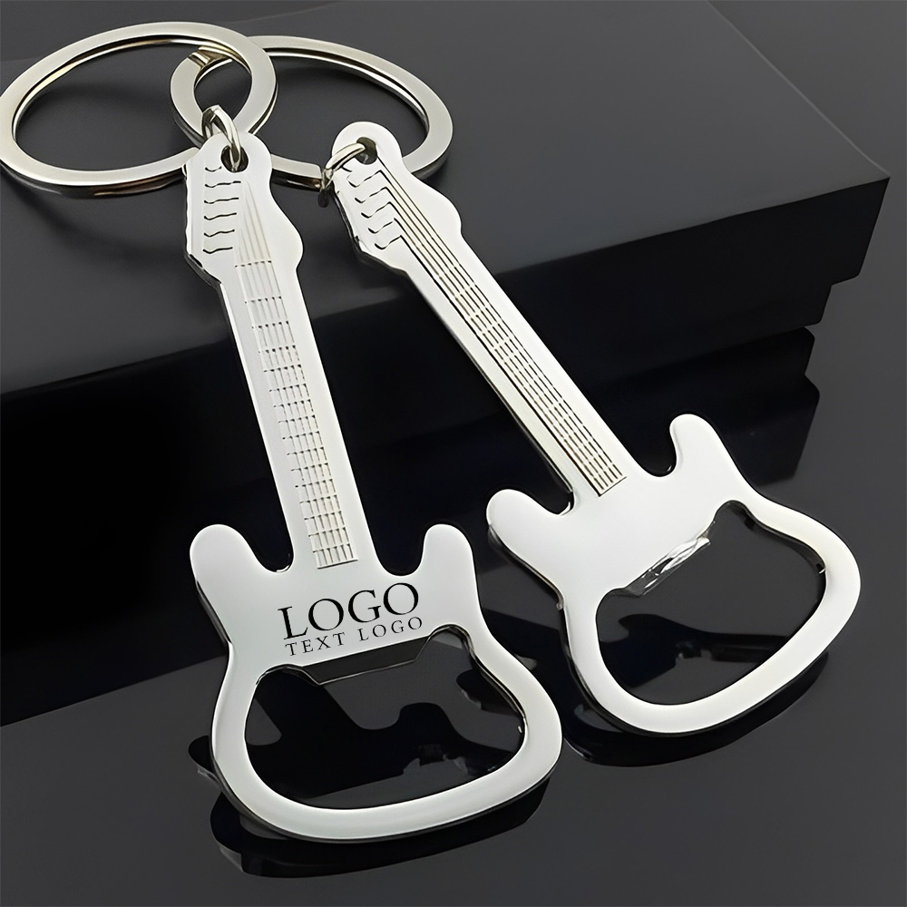 Guitar Shape Bottle Opener Keychain Logo Group