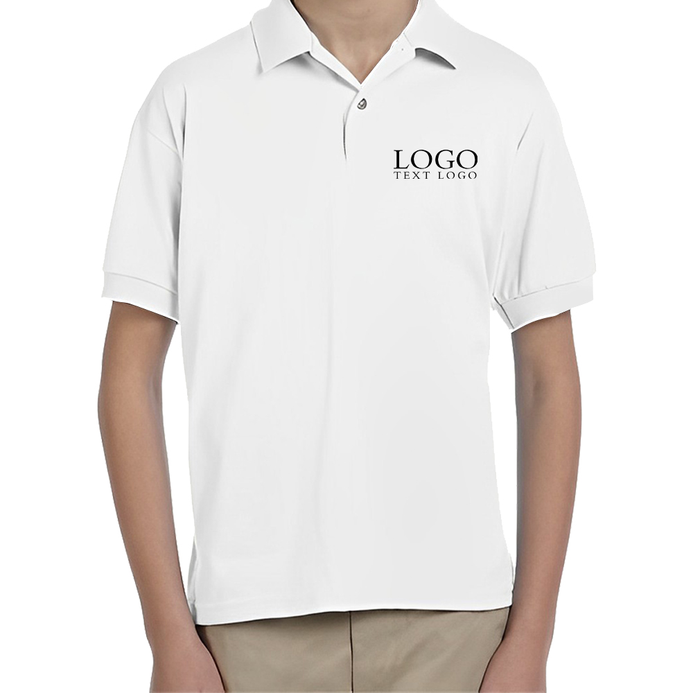 White DryBlend Youth Sport Shirts With Logo