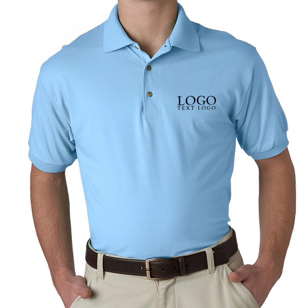 Printed Gildan Adult Jersey Sports Shirt Light Blue With Logo