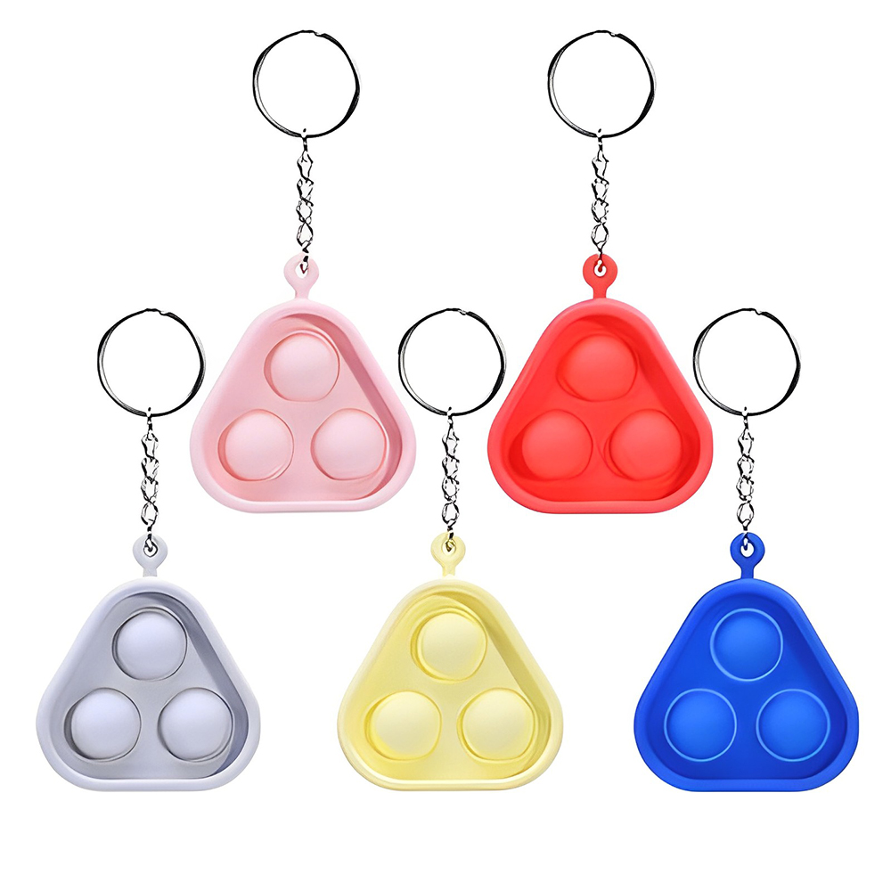 Silicone Triangular Key Chain Group