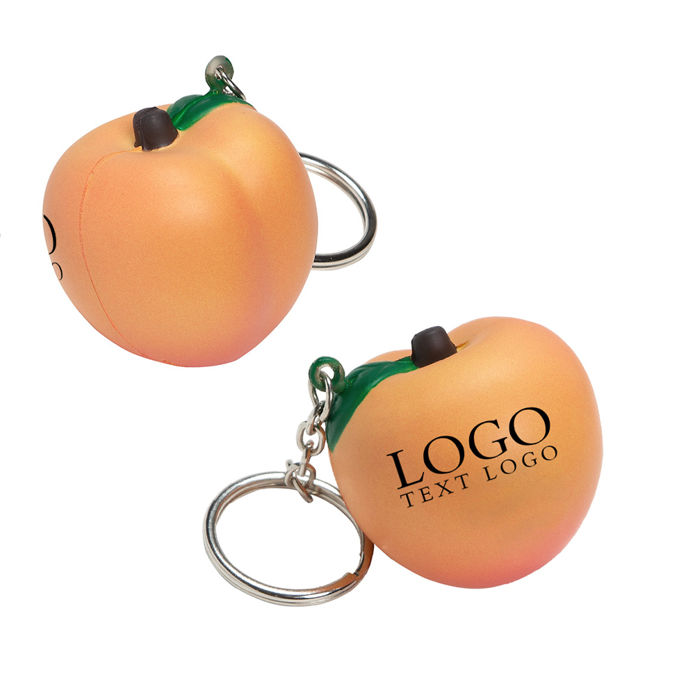 Peach Stress Reliever Key Chain With Logo-Group