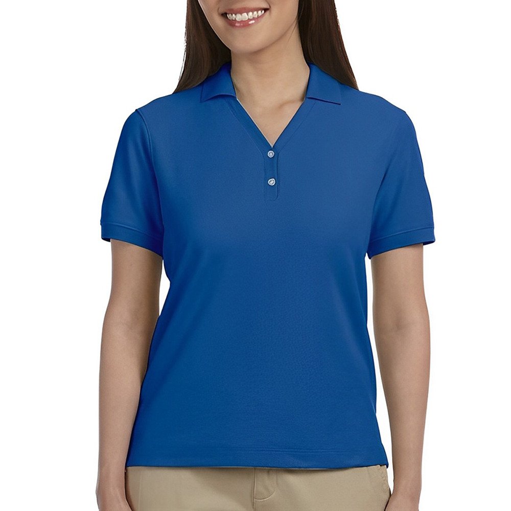 Devon & Jones Ladies' Y-Collar Short-Sleeve Polo Shirt Royal Blue Front