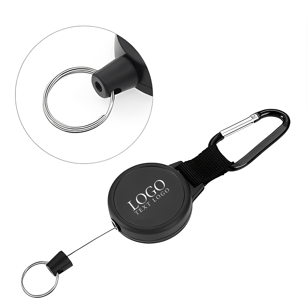 Retractable Badge Holder Keychain Group Black
