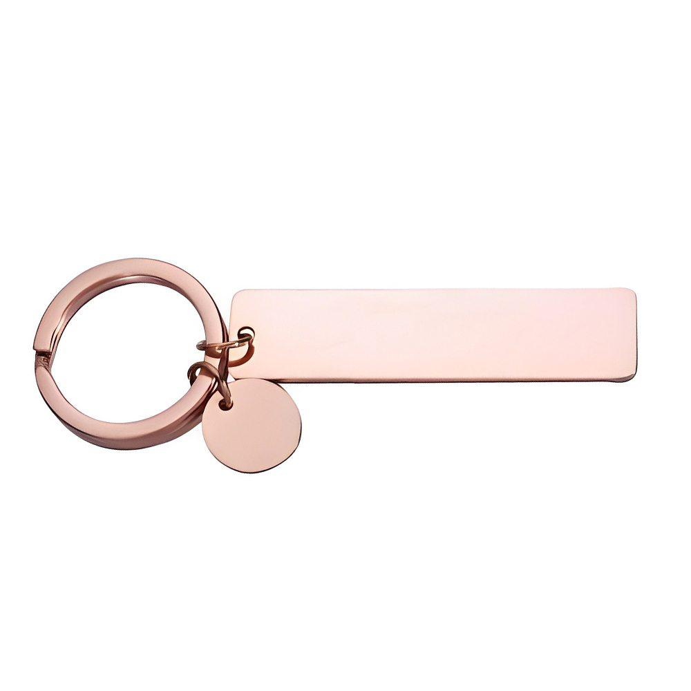 Stainless Steel Rectangle Keychain RoseGold