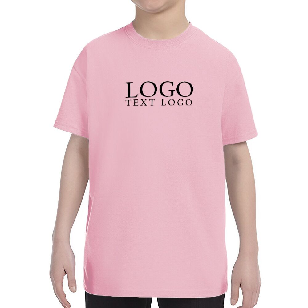 Custom Gildan Heavy Cotton Youth T-shirts Light Pink With Logo