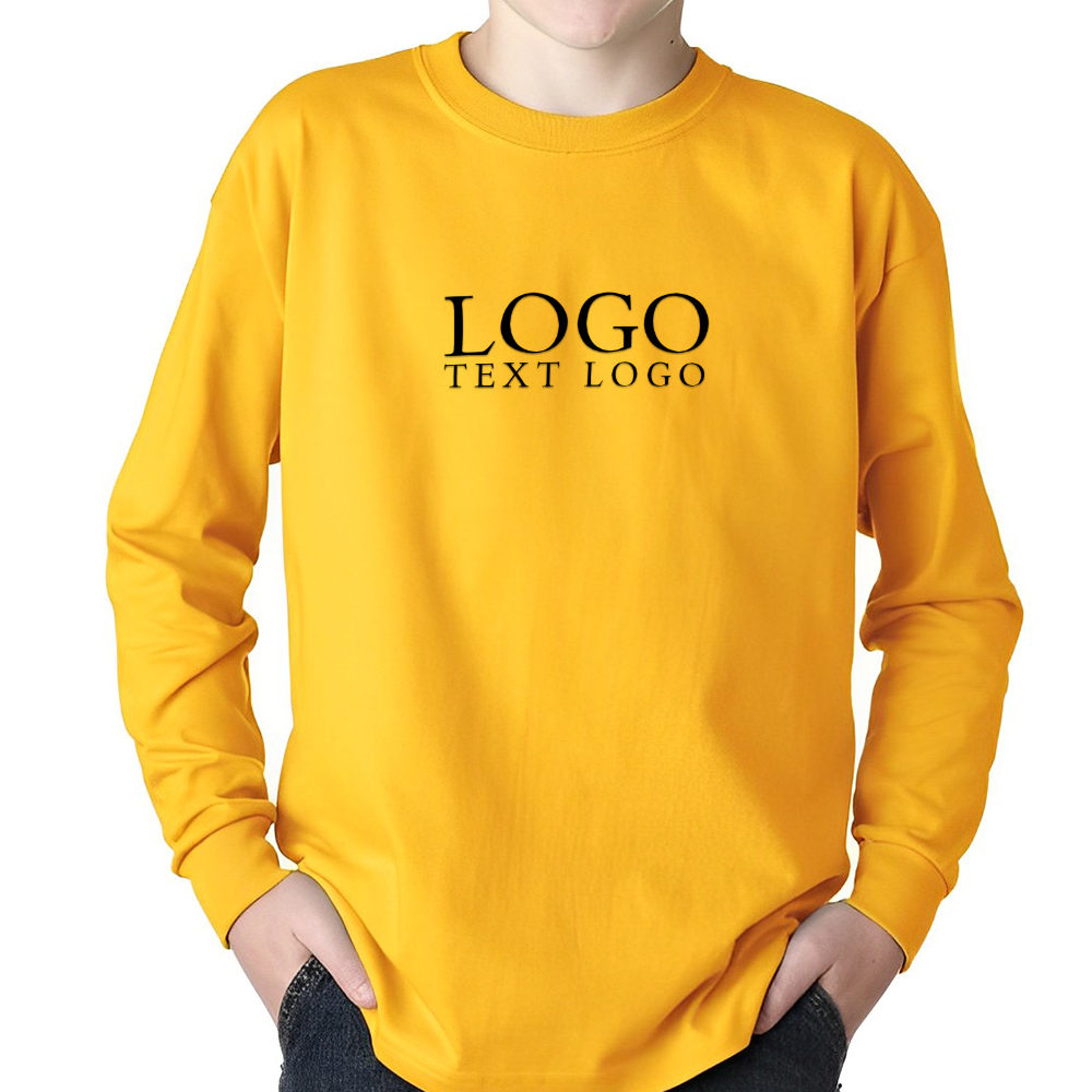 Custom Gildan Ultra Cotton Youth T-shirts Gold With Logo