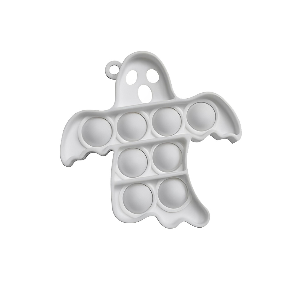 Push Pop Bubble Toy Keychain White