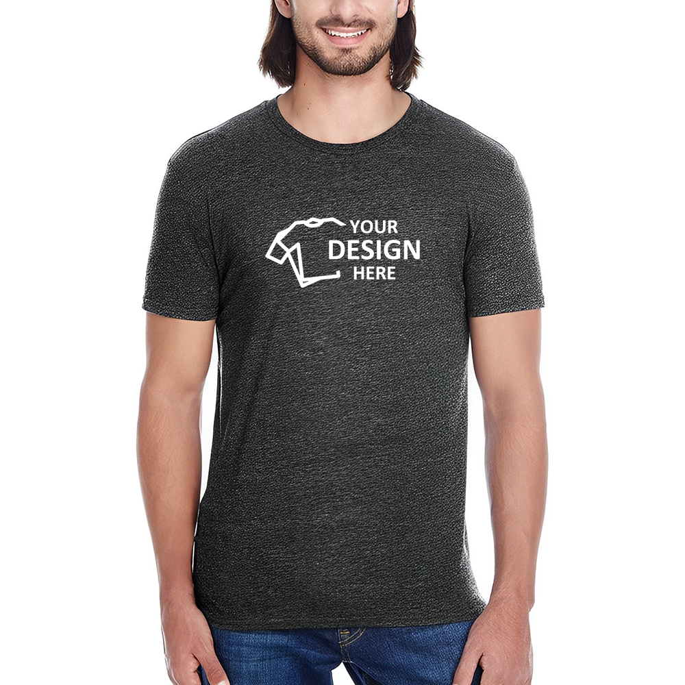Custom Threadfast Apparel Unisex Triblend T-Shirt Black With Logo