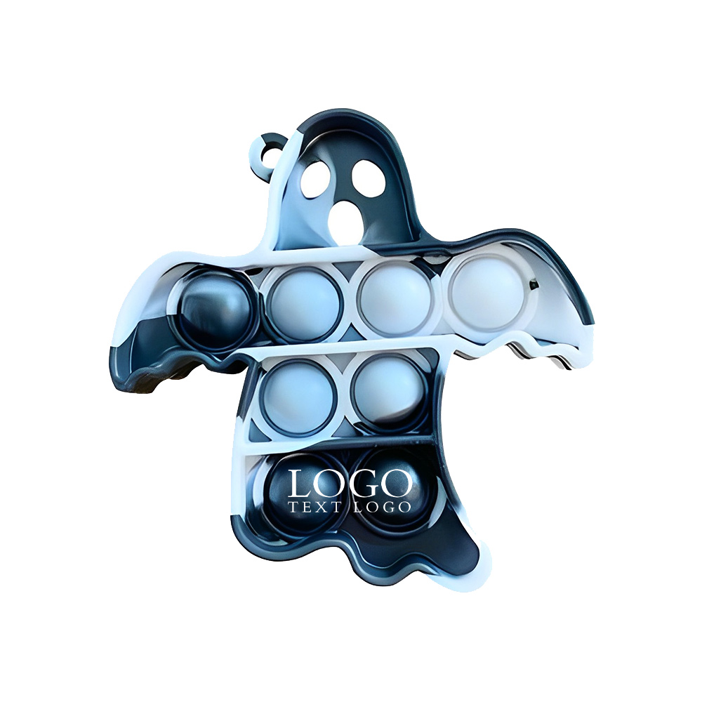 Push Pop Bubble Toy Keychain Logo Blue