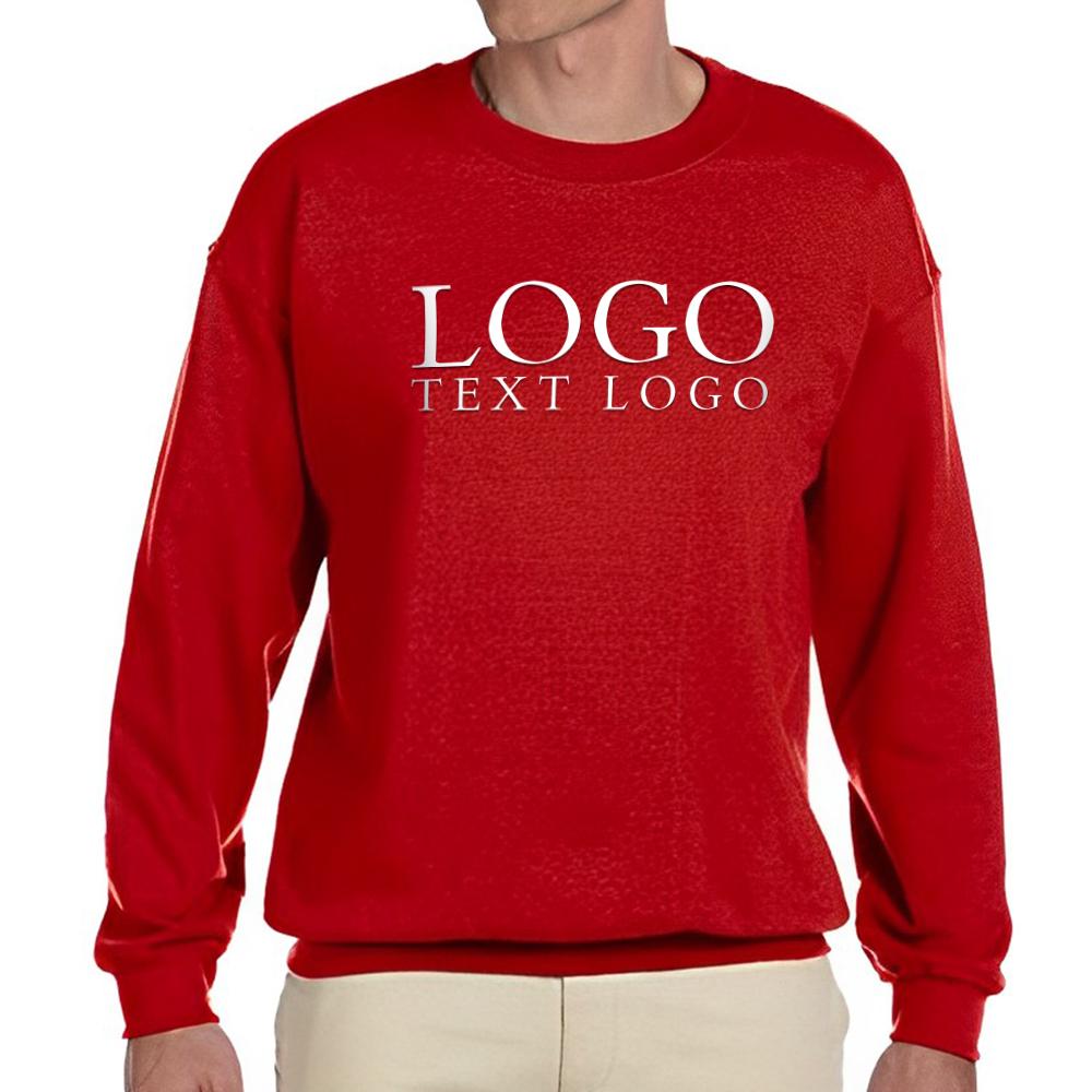 Marketing Gildan Heavy Blend Crewneck Sweatshirts Red With Logo
