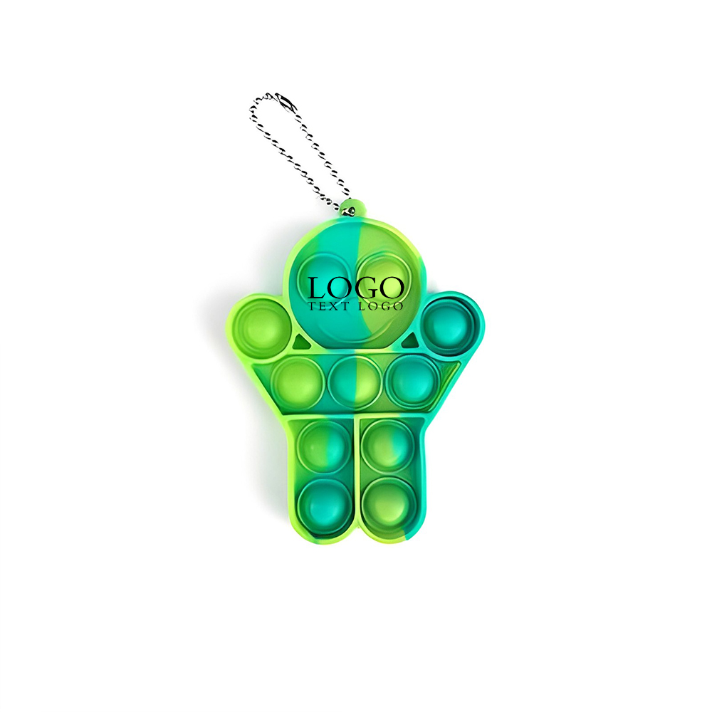 Human Shaped Keychain Logo Green