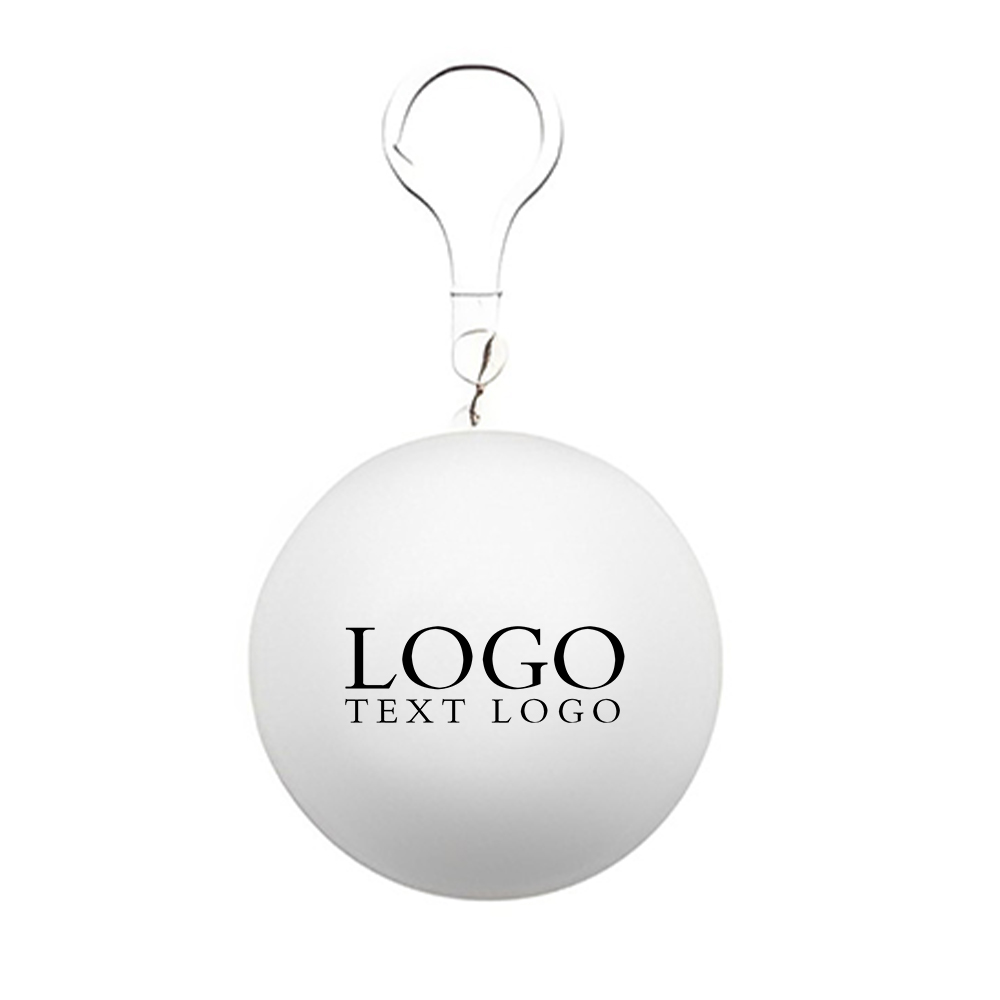 Raincoat Ball Keychain Logo White