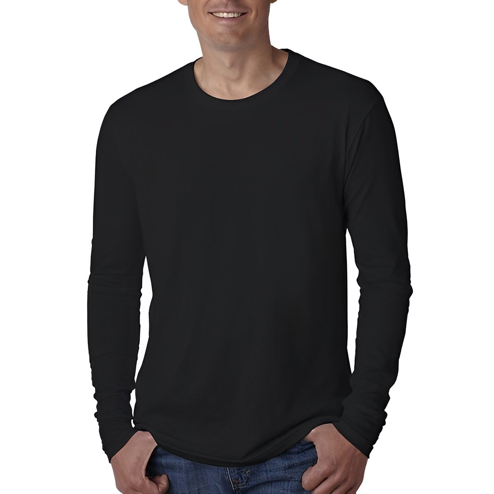 Next Level Men's Cotton Long-Sleeve Adult T-Shirt Balck