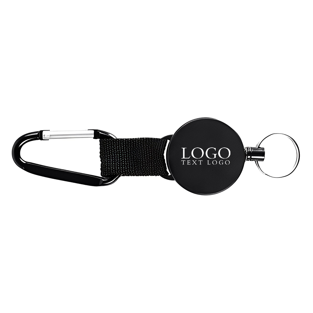 Retractable Badge Holder Keychain Logo Black
