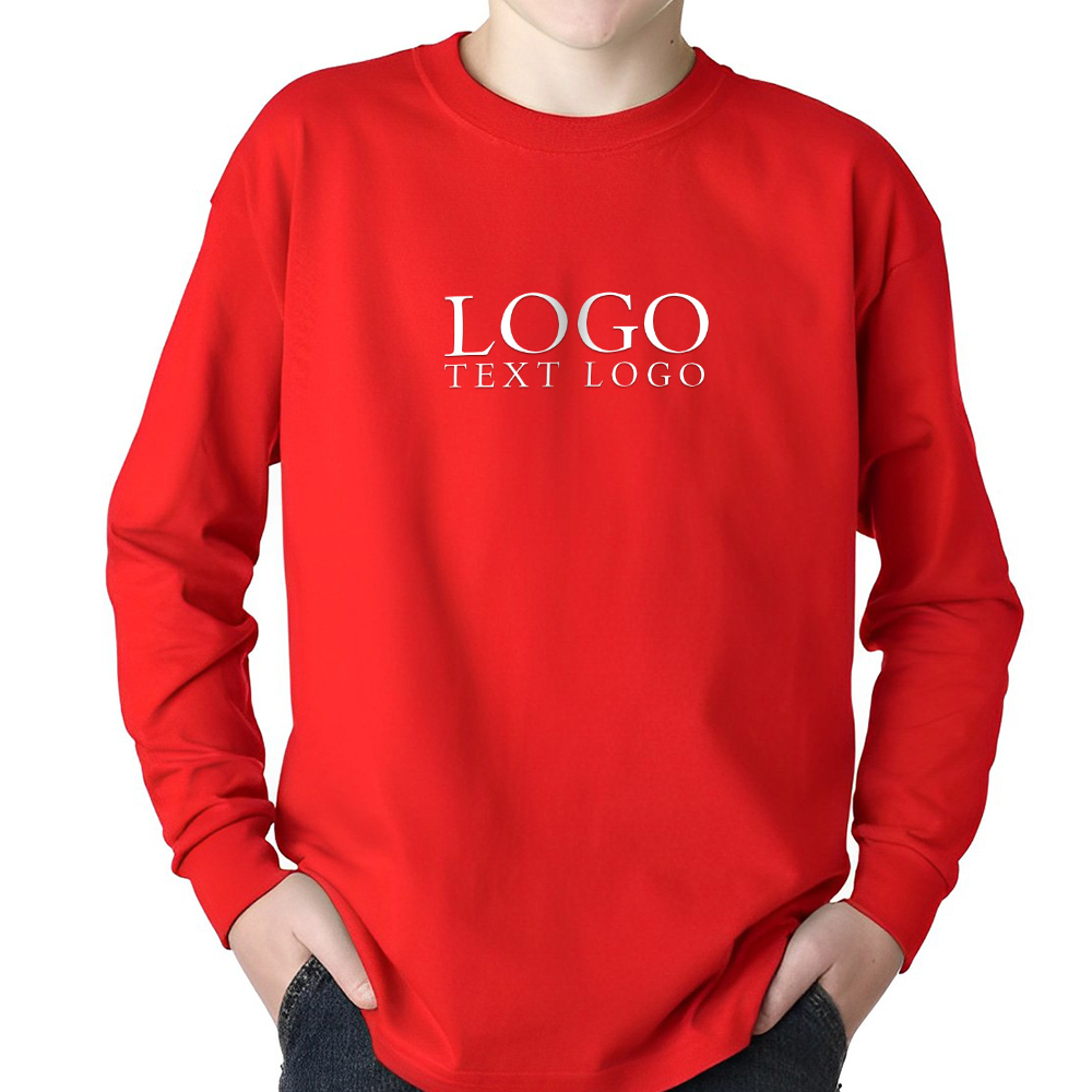 Custom Gildan Ultra Cotton Youth T-shirts Red With Logo