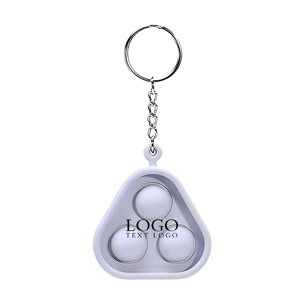 Silicone Triangular Key Chain Logo Gray