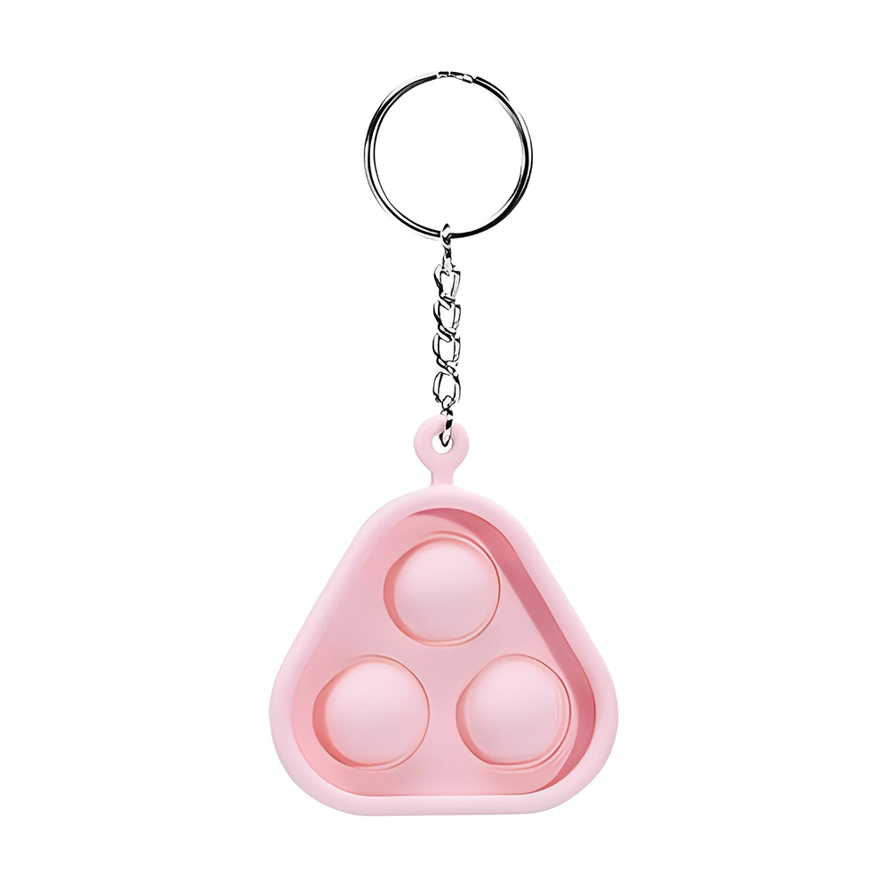 Silicone Triangular Key Chain Pink