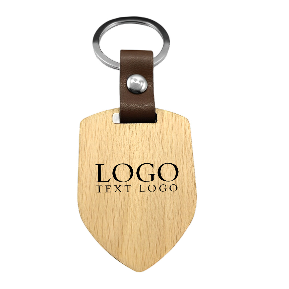 Wooden Shield Keychain Eco-friendly